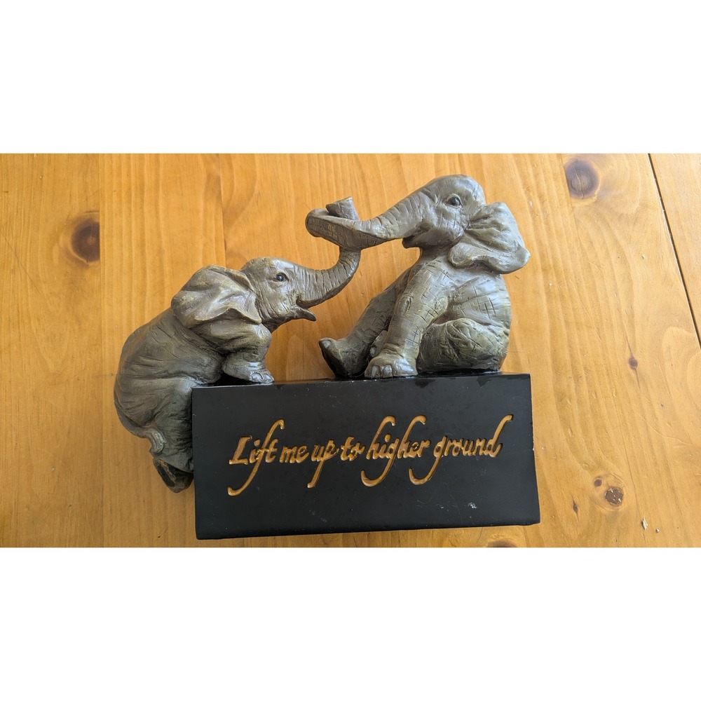 Elephant Figurine Lift‎ Me Up To Higher Ground Inspirational Statue Decor